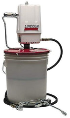 Lincoln - Grease Lubrication Aluminum Air-Operated Pump - For 25 to 50 Lb (Drum) & 35 to 50 Lb (Pail) Container - Exact Industrial Supply