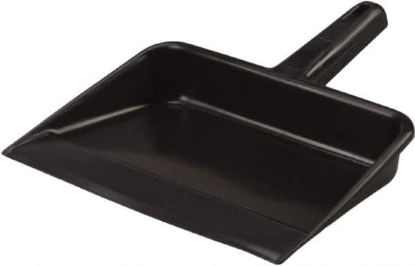Vikan - 12" Wide Handheld Dustpan - Plastic Body, 5-5/8" Handle, Black - Exact Industrial Supply