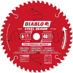 Freud - 6-1/2" Diam, 5/8" Arbor Hole Diam, 48 Tooth Wet & Dry Cut Saw Blade - Carbide-Tipped, Burr-Free Action, Standard Round Arbor - Exact Industrial Supply