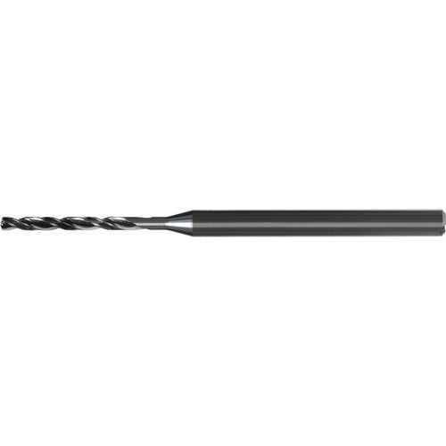 3.7 mm Dia. × 4 mm Shank × 40.5 mm Flute Length × 76 mm OAL, 8xD, 140°, AlTiN Nano, 2 Flute, Coolant Thru, Straight / Cylindrical Solid Carbide Drill - Exact Industrial Supply