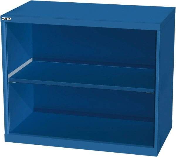 LISTA - 2 Shelf, 33-1/2" High x 40" Wide Bookcase - 22-1/2" Deep, Steel, Blue - Exact Industrial Supply