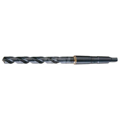 Taper Shank Drill Bit: 1.4688″ Dia, 4MT, 118 °, High Speed Steel Oxide Finish, 14.875″ OAL, Standard Point, Spiral Flute