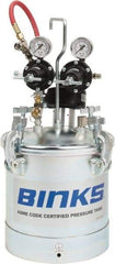Binks - Paint Sprayer Pressure Tank - 2.8 Gallon Pressure Pot with Agitator and 2 Regulators, Compatible with Pressure Tank and Spray Guns - Exact Industrial Supply