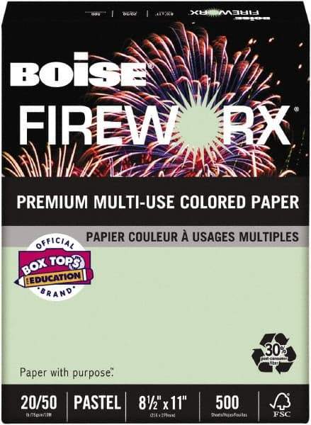 Boise - 8-1/2" x 11" Green Colored Copy Paper - Use with Laser Printers, Copiers, Plain Paper Fax Machines, Multifunction Machines - Exact Industrial Supply