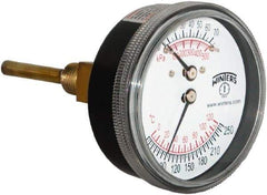 Winters - 2-1/2" Dial, 1/4 Thread, 0-75 Scale Range, Pressure Gauge - Lower Connection Mount, Accurate to 0.03% of Scale - Exact Industrial Supply