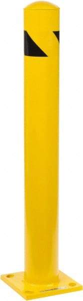 PRO-SAFE - 4-1/2" Diam x 36" High, Steel Bollard - 8" Wide x 8" Long Mounting Plate - Exact Industrial Supply