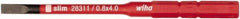 Wiha - 4mm Blade, 15/64" Drive Slotted Screwdriver Bit - 2-61/64" OAL - Exact Industrial Supply