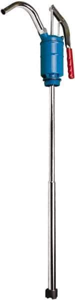 Value Collection - 7/8" Outlet, Zinc Hand Operated Drum Pump - 16 oz per Stroke, 45" OAL, For High Viscosity Liquids - Exact Industrial Supply