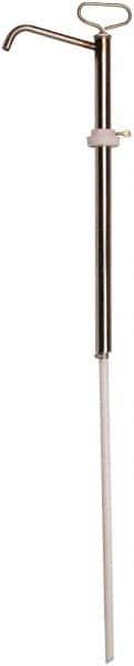 Value Collection - 3/4" Outlet, Stainless Steel Hand Operated Drum Pump - 8 oz per Stroke, 45" OAL, For Solvents, Acids & Other Corrosive Chemicals - Exact Industrial Supply