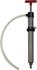 Value Collection - 19/32" Outlet, PVC Hand Operated Drum Pump - 8 oz per Stroke, 22" OAL, For Most Liquid Chemicals - Exact Industrial Supply