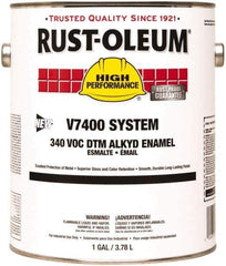 Rust-Oleum - 1 Gal Almond Gloss Finish Alkyd Enamel Paint - 230 to 425 Sq Ft per Gal, Interior/Exterior, Direct to Metal, <340 gL VOC Compliance - Exact Industrial Supply