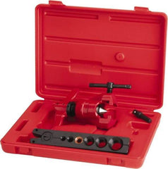 Value Collection - 3/16 to 5/8" Pipe Capacity, Flaring Tool Kit - 6 Pieces, Cuts Copper - Exact Industrial Supply