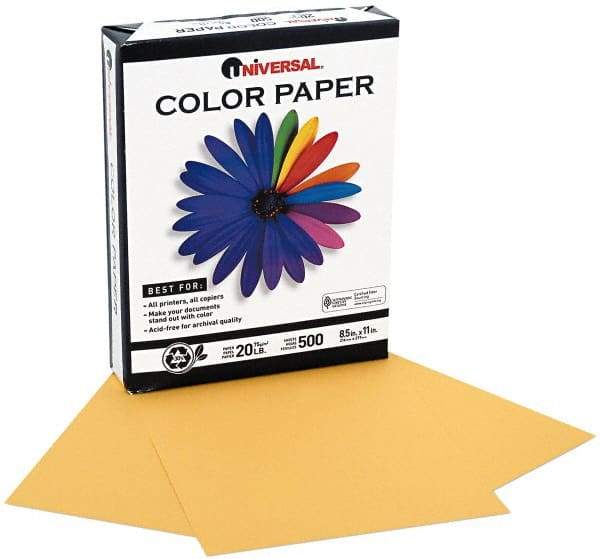 UNIVERSAL - 8-1/2" x 11" Goldenrod Copy Paper - Use with Laser Printers, Copiers, Offset Presses, Spirit Duplicators - Exact Industrial Supply