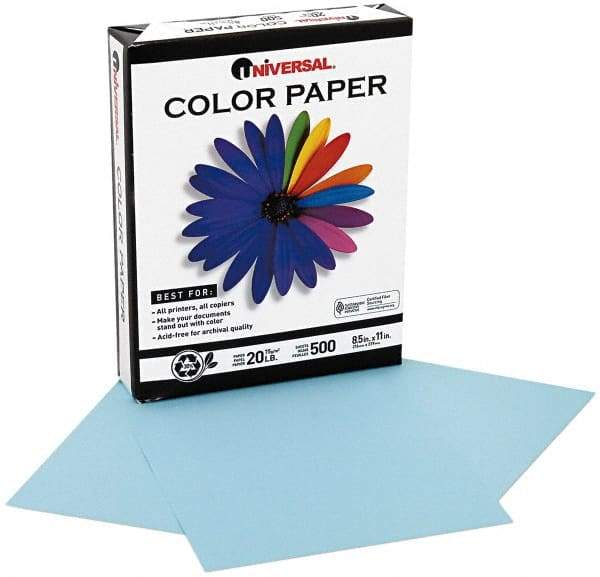 UNIVERSAL - 8-1/2" x 11" Blue Copy Paper - Use with Laser Printers, Copiers, Offset Presses, Spirit Duplicators - Exact Industrial Supply
