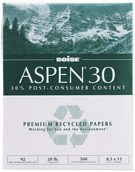 Boise - 8-1/2" x 11" White Copy Paper - Use with Laser Printers, High-Speed Copiers, Plain Paper Fax Machines - Exact Industrial Supply