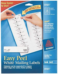 AVERY - 1" Wide x 4" Long, White Paper Shipping Label - For Inkjet Printers - Exact Industrial Supply
