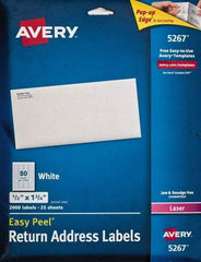 AVERY - 1-3/4" Long, White Paper Shipping Label - For Laser Printers - Exact Industrial Supply