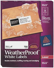AVERY - 4" Long, White Polyester Shipping Label - For Laser Printers - Exact Industrial Supply
