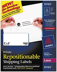 AVERY - 2" Wide x 4" Long, White Paper Shipping Label - For Laser Printers - Exact Industrial Supply