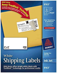 AVERY - 2" Wide x 4" Long, White Paper Shipping Label - For Inkjet Printers - Exact Industrial Supply