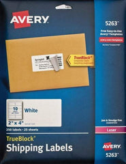 AVERY - 2" Wide x 4" Long, White Paper Shipping Label - For Laser Printers - Exact Industrial Supply