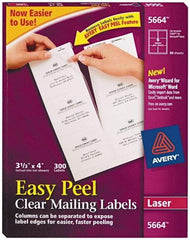 AVERY - 4" Long, Clear Shipping Label - For Laser Printers - Exact Industrial Supply