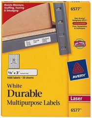 AVERY - 3" Long, White Paper Name Badge Labels - For Laser Printers - Exact Industrial Supply