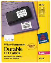 AVERY - 1-3/4" Long, White Paper Name Badge Labels - For Laser/Inkjet Printers - Exact Industrial Supply