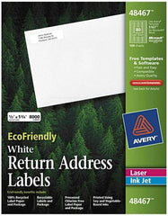 AVERY - 1-3/4" Long, White Paper Return Address Label - For Laser/Inkjet Printers - Exact Industrial Supply