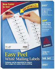 AVERY - 1" Wide x 4" Long, White Paper Shipping Label - For Inkjet Printers - Exact Industrial Supply