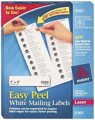 AVERY - 1" Wide x 4" Long, White Paper Shipping Label - For Laser Printers - Exact Industrial Supply