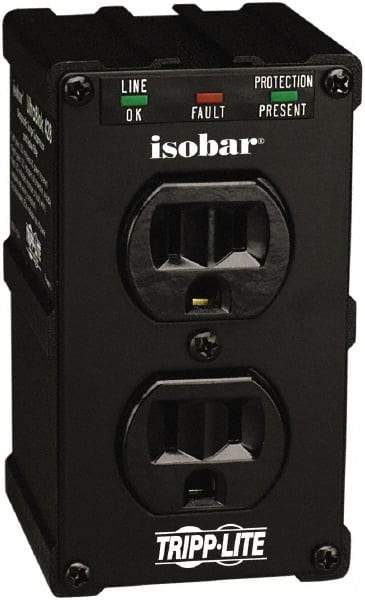 Tripp-Lite - 2 Outlets, 120 VAC15 Amps, 6' Cord, Power Outlet Strip - Floor, Keyhole Mount, 5-15 NEMA Configuration, 2-1/2" Strip - Exact Industrial Supply
