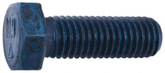 Metric Blue - M12x1.75mm Metric Coarse, 55mm Length Under Head Hex Head Cap Screw - Partially Threaded, Grade 10.9 Alloy Steel, 18mm Hex - Exact Industrial Supply