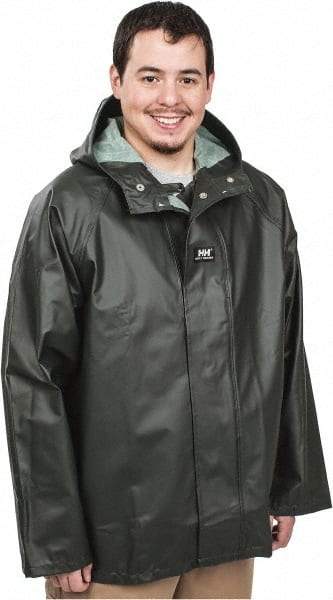 Helly Hansen - Size L, Green, Rain Jacket - 40-42" Chest, - Exact Industrial Supply