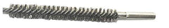 Schaefer Brush - 4" Brush Length, 9/16" Diam, Double Stem, Double Spiral Tube Brush - 6" Long, Stainless Steel, 12-24 Female Connection - Exact Industrial Supply