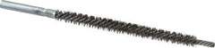 Schaefer Brush - 3" Brush Length, 1/4" Diam, Double Stem, Double Spiral Tube Brush - 4-3/4" Long, Stainless Steel, 8-32 Female Connection - Exact Industrial Supply