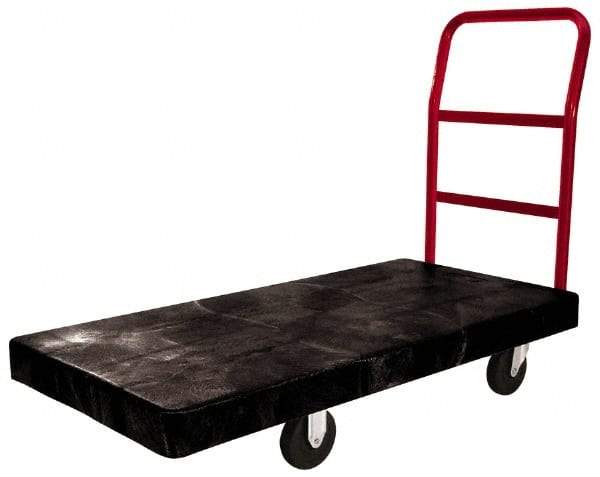 Rubbermaid - 2,500 Lb Capacity Structural Foam/Steel Platform Truck - Structural Foam Deck, 24" OAW, Polyolefin Casters - Exact Industrial Supply