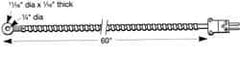 Thermo Electric - 0 to 750°F, T Surface, Thermocouple Probe - 4 Ft. Cable Length, Stripped Ends, 15 Sec Response Time - Exact Industrial Supply