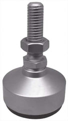 Gibraltar - 1180 Lb Capacity, 1-8 Thread, 6" OAL, Stainless Steel Stud, Studded Socket Mount Leveling Mount - 3-1/2" Stud Length, 4" Base Diam, Stainless Steel Pad, 1-3/8" Hex - Exact Industrial Supply