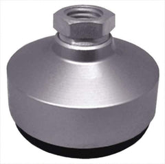 Gibraltar - 120 Lb Capacity, 1/2-13 Thread, 1-3/4" OAL, Stainless Steel Stud, Tapped Socket Mount Leveling Pad - 1-7/8" Base Diam, Stainless Steel Pad, 3/4" Hex - Exact Industrial Supply