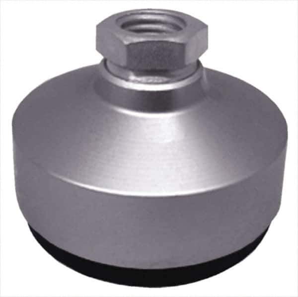 Gibraltar - 2400 Lb Capacity, 1/2-13 Thread, 1-3/4" OAL, Stainless Steel Stud, Tapped Socket Mount Leveling Pad - 1-7/8" Base Diam, Stainless Steel Pad, 3/4" Hex - Exact Industrial Supply