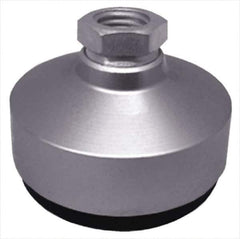 Gibraltar - 440 Lb Capacity, 5/8-11 Thread, 1-7/8" OAL, Stainless Steel Stud, Tapped Socket Mount Leveling Pad - 2-1/2" Base Diam, Stainless Steel Pad, 7/8" Hex - Exact Industrial Supply