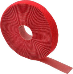 SpeedTech - 15' Long Red Nylon & Polyethylene Hook & Loop Strap - 50 Lb Tensile Strength - Exact Industrial Supply