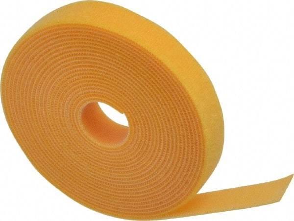 SpeedTech - 15' Long Yellow Nylon & Polyethylene Hook & Loop Strap - 50 Lb Tensile Strength - Exact Industrial Supply