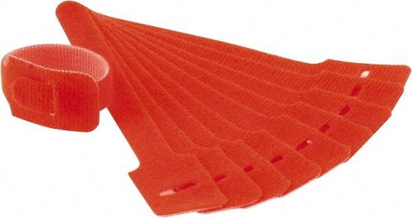 SpeedTech - 6" Long Orange Nylon & Polyethylene Hook & Loop Strap - 40 Lb Tensile Strength - Exact Industrial Supply