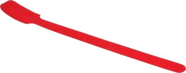 SpeedTech - 8" Long Red Nylon & Polyethylene Hook & Loop Strap - 40 Lb Tensile Strength - Exact Industrial Supply