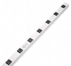Tripp-Lite - 12 Outlets, 120 Volts, 15 Amps, 15' Cord, Power Outlet Strip - Raceway Mount, 5-15P NEMA Configuration, 36" Strip, cUL Listed, UL1363 - Exact Industrial Supply