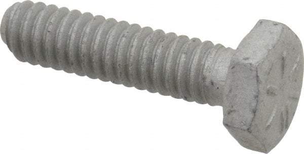 Armor Coat - 1/4-20 UNC, 1" Length Under Head Hex Head Cap Screw - Fully Threaded, Grade 8 Steel, 7/16" Hex - Exact Industrial Supply