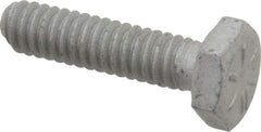Armor Coat - 1/4-20 UNC, 1" Length Under Head Hex Head Cap Screw - Fully Threaded, Grade 8 Steel, 7/16" Hex - Exact Industrial Supply