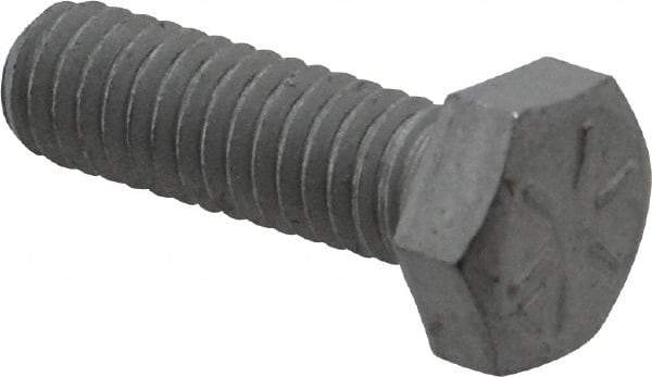 Armor Coat - 5/16-18 UNC, 1" Length Under Head Hex Head Cap Screw - Fully Threaded, Grade 8 Steel, 1/2" Hex - Exact Industrial Supply